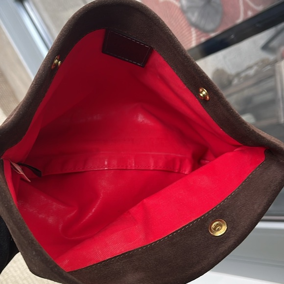 Dooney & Bourke Brown Suede fold over clutch - Picture 7 of 10